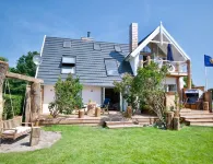 Strandhaus-fehmarn, Captains-deck, Strandlage und Meerblick, Terrasse und Garten