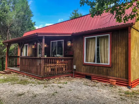 The cottage on the hill in the woods