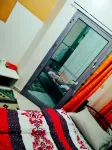 Built-in cabinet room with balcony