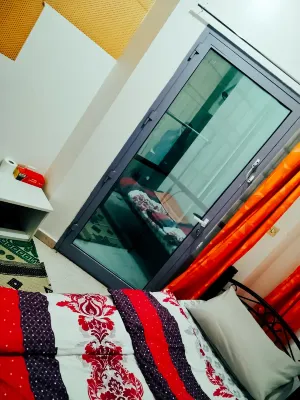 Built-in cabinet room with balcony