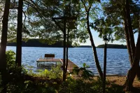 100' of Private Long Lake Frontage w/ Dock, Patio, and Amazing Sunsets!!!