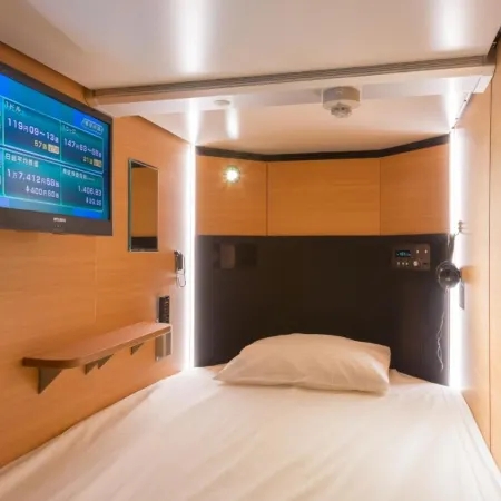 Sauna & Capsule Hotel Rumor Plaza Отели рядом с достопримечательностью «Торгово-выставочный центр Miyakomesse»