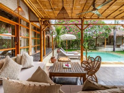 Villa Burung Gili Air Authentic 3-Bedroom Bamboo Villa with Private Pool