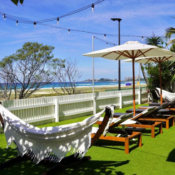 Beachside accommodation terrace near Coolangatta and Kirra Beach on the Gold Coast