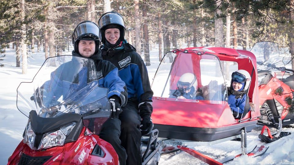 Рованиеми: семейное сафари на снегоходах с костром и закусками