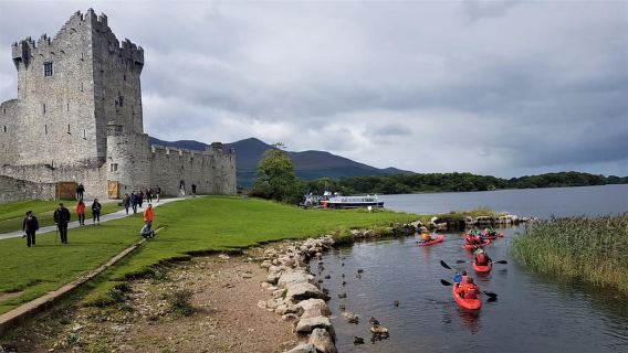 Kayaking the Killarney lakes from Ross Castle. Guided