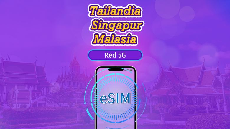Singapore/Malaysia/Thailand | eSIM 5G | Pase diario/Paquete total | Facturación cada 24 horas | 1-30 días | Código QR