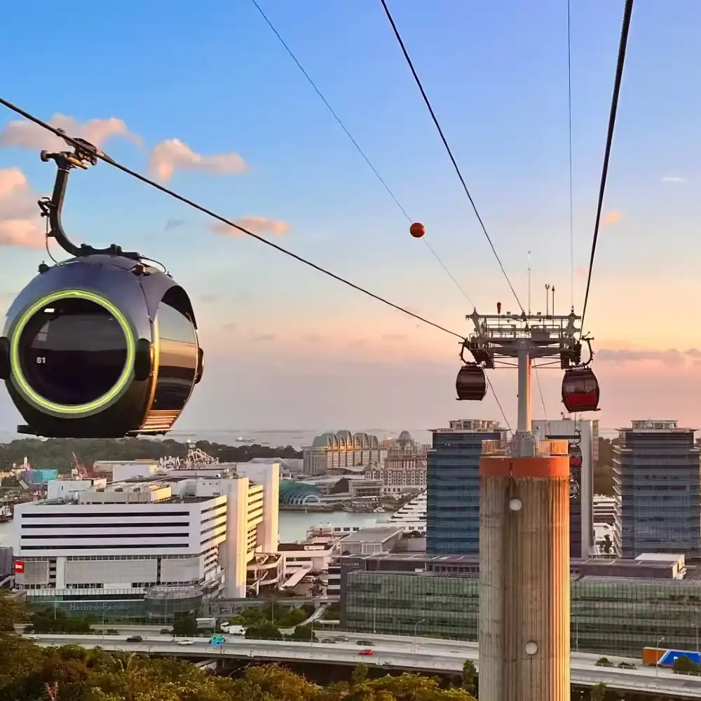 シンガポール空中ケーブルカー往復チケット（2路線利用可能+360