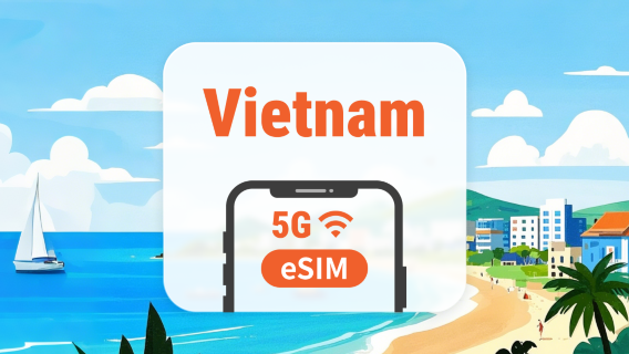Vietnã 5G eSIM | Rede Tripla • Todos os AI & TikTok | 1–30 Dias | Código QR