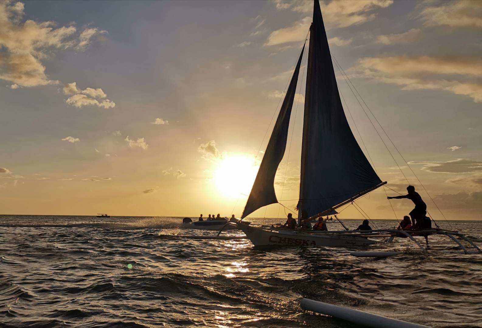 Boracay sunset sailing experience | shared boat/private charter | Romantic sailing boat experience
