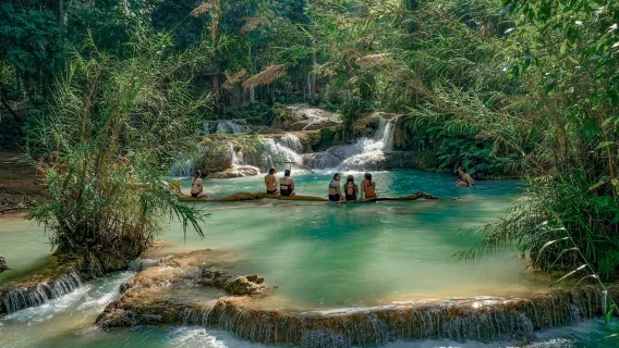 Kuang Si Waterfall + Ban Pho Village one-day tour[one-day tour: Market, Village and Kuang Si Waterfall]