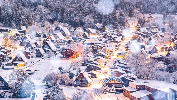 Nagoya + Shirakawa-go 1-day tour [Shirakawa-go romantic illumination|Hida Takayama|Small group (9 people)