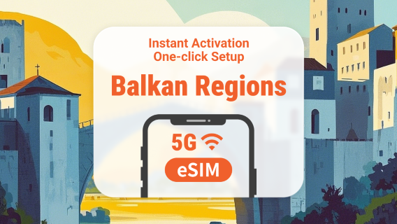 Balkans 12 Destinations 5G eSIM | Croatia, Turkey, Greece & More | 1–30 Days | Instant QR