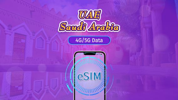 Arabia Saudita/Emirati Arabi Uniti | eSIM 5G/4G | Pacchetto totale | Fatturazione ogni 24 ore | 90 giorni | Codice QR