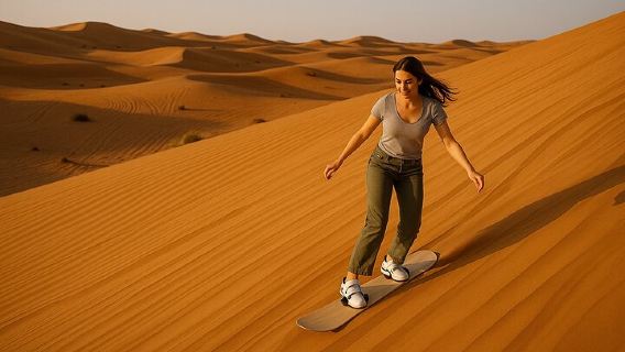 VIP-Safari in den roten Dünen mit Transfer, Grillen und Shows – Quadfahren optional