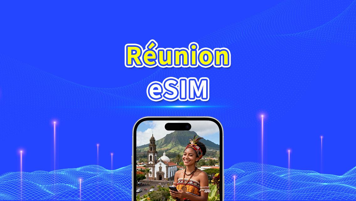 French Reunion eSIM | 4G | Daily/Total Data Package | 1-30 days | 24-Hour Billing | QR code