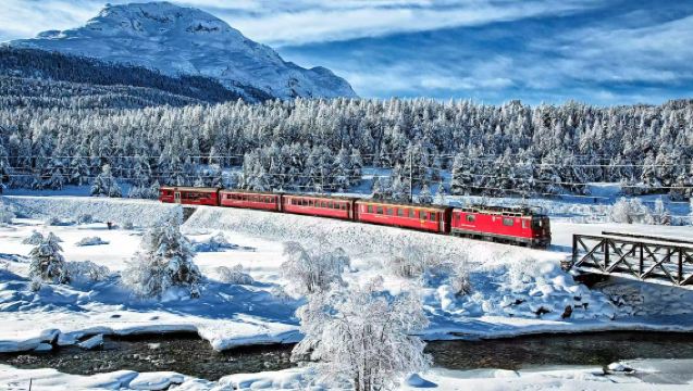 1-day round-trip private charter tour from Milan, Italy - Bernina Express and Lake St Moritz