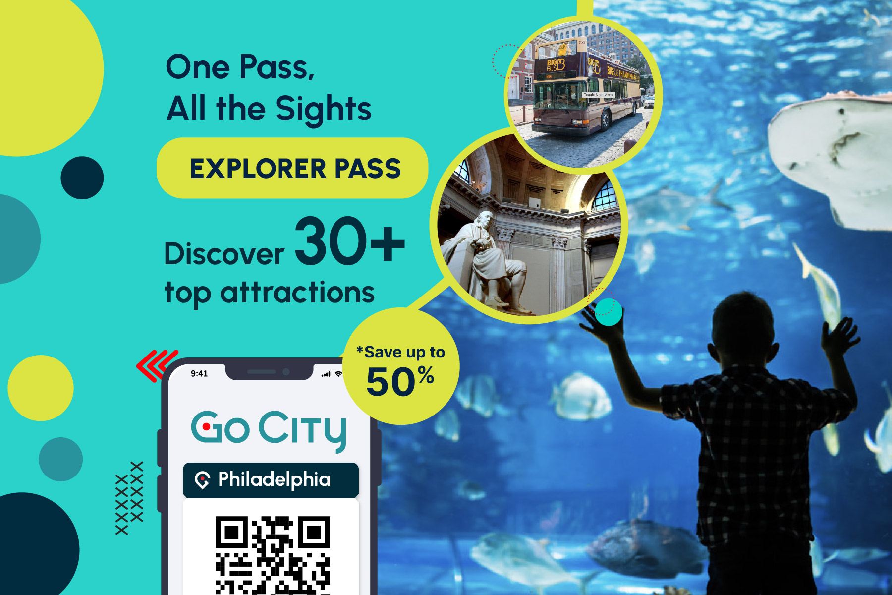 Go City フィラデルフィア自選パス【公式運営/30以上の人気観光スポット含む/フランクリン研究所/フィラデルフィア動物園】|フィラデルフィア・エクスプローラーパス