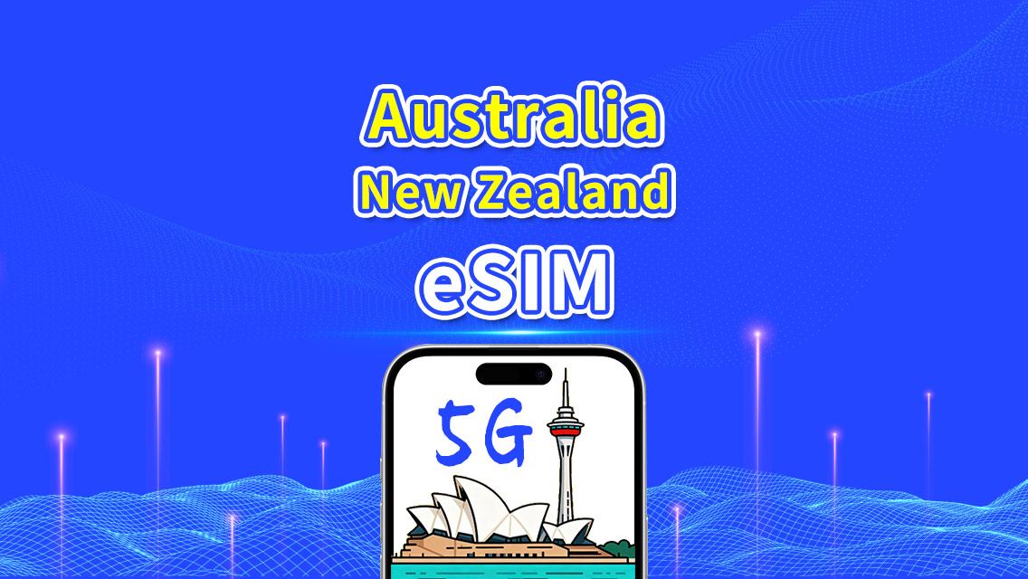 Australia & New Zealand eSIM | 5G/4G | Daily/Total Data Package | 1–30 days | Natural Day Billing | QR Code