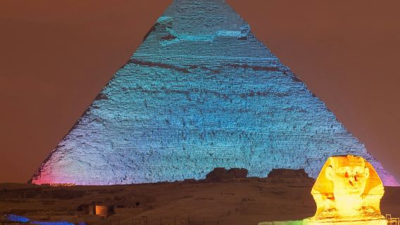 Piramid Giza: Pertunjukan Bunyi dan Cahaya + Pemindahan Peribadi dari Kaherah