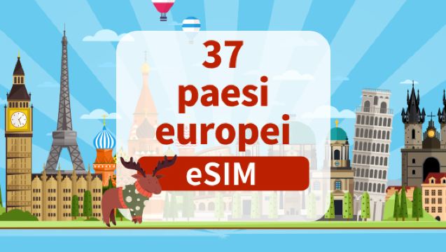 eSIM 5G in 37 paesi europei | Pacchetto giornaliero/a tempo pieno | Da 1 a 30 giorni | Fatturazione giornaliera | Codice QR