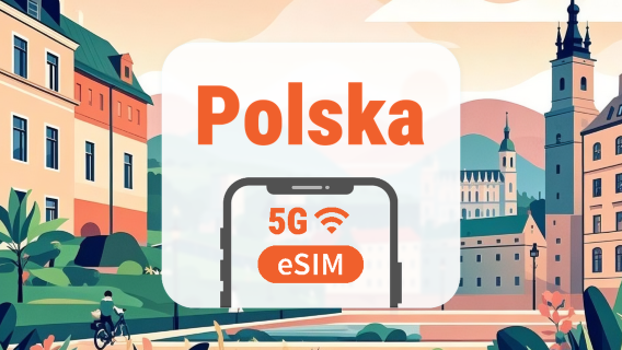 Polska Plus 5G eSIM | Lokalna sieć • Wszystkie AI & TikTok | 1–30 dni | Kod QR