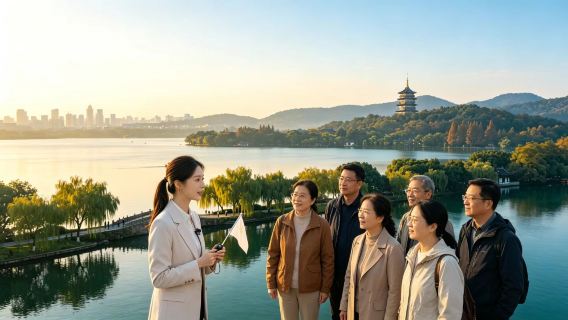 Hangzhou dagstur | Privat guide + hyrbil, kinesiska och engelska, anpassade turer som West Lake och Leifeng Pagoda