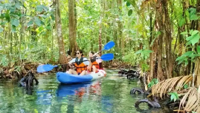 Mirror Lake Krabi + kayaking adventure, with optional upgrades for swimming/elephant bathing/ATV/elephant riding