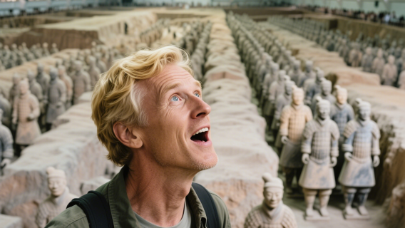 Mausolée de Qin Shi Huang (Armée de terre cuite) + Pagode de la Grande Oie sauvage (anglais, français, russe, allemand, espagnol, japonais)