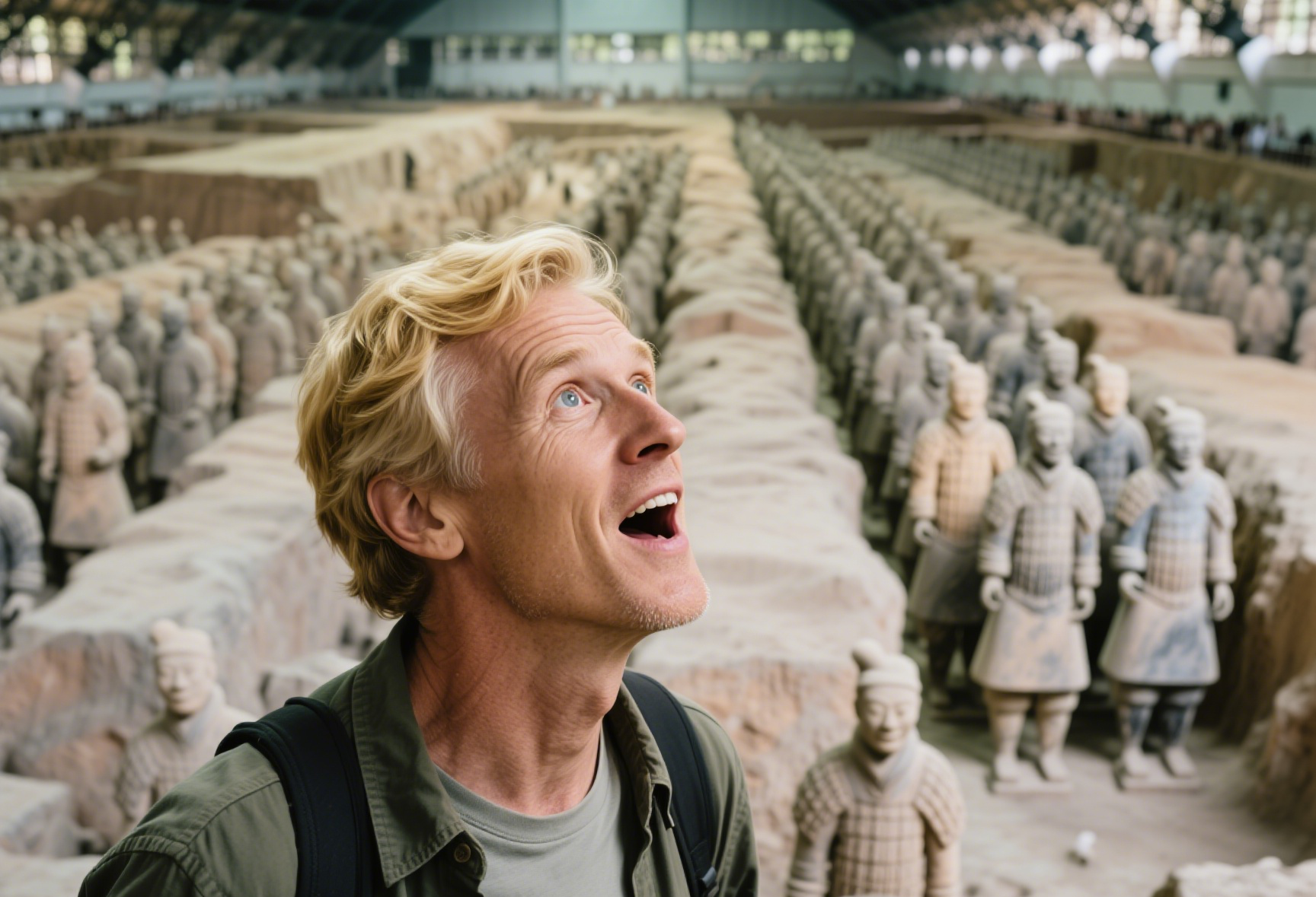 Mausoleo del Emperador Qin Shihuang (Museo de los Guerreros de Terracota y Caballos de Qin Shihuang) + Gran Pagoda del Ganso Salvaje en inglés, francés, ruso, alemán, español, japonés y tailandés