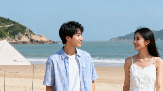 저우산 다칭산 첸샤 캠프 여행 사진[현장수집 [완전보정] 사진 여행 부모-자녀 사진 촬영 커플 여자친구 개인 가족사진]