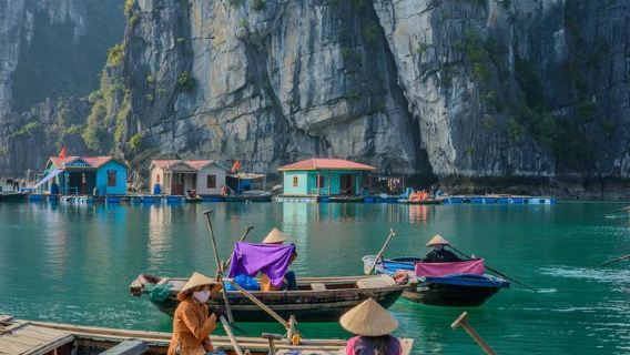 Dari Pelabuhan Tuần Châu: Jelajahi Teluk Halong dengan Kapal Pesiar Indah 4 Jam, Kayak, Makan Siang & Gua
