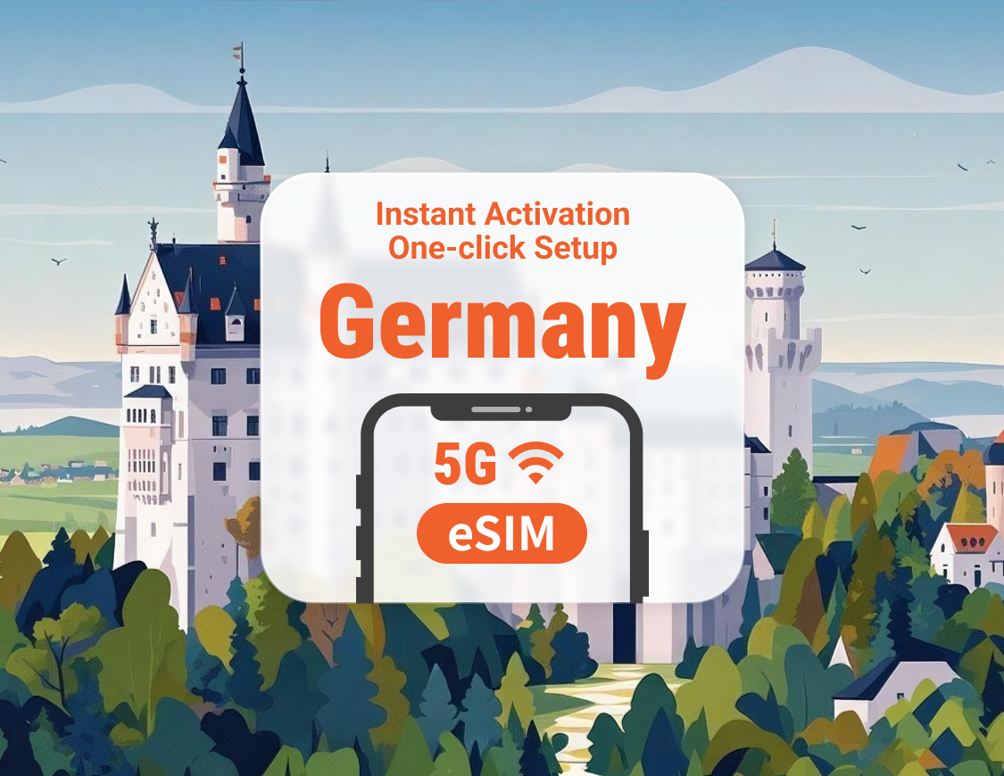 Germany 5G eSIM | Dual Network Coverage | Supports ChatGPT & TikTok | 1–30 Days | Instant QR