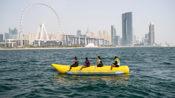 Dubai banana boat surfing experience