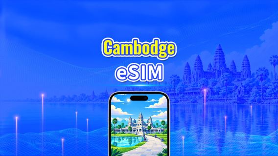 Cambodge 4G eSIM | Double Réseau | Forfait de données quotidien/total | 1–30 jours | Facturation sur 24 heures | Code QR