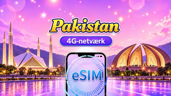 Pakistan | 4G eSIM | Daglig pakke/Datapakke | 1-30 dage | Understøtter Tiktok&ChatGPT | 24 timers fakturering | QR-kode