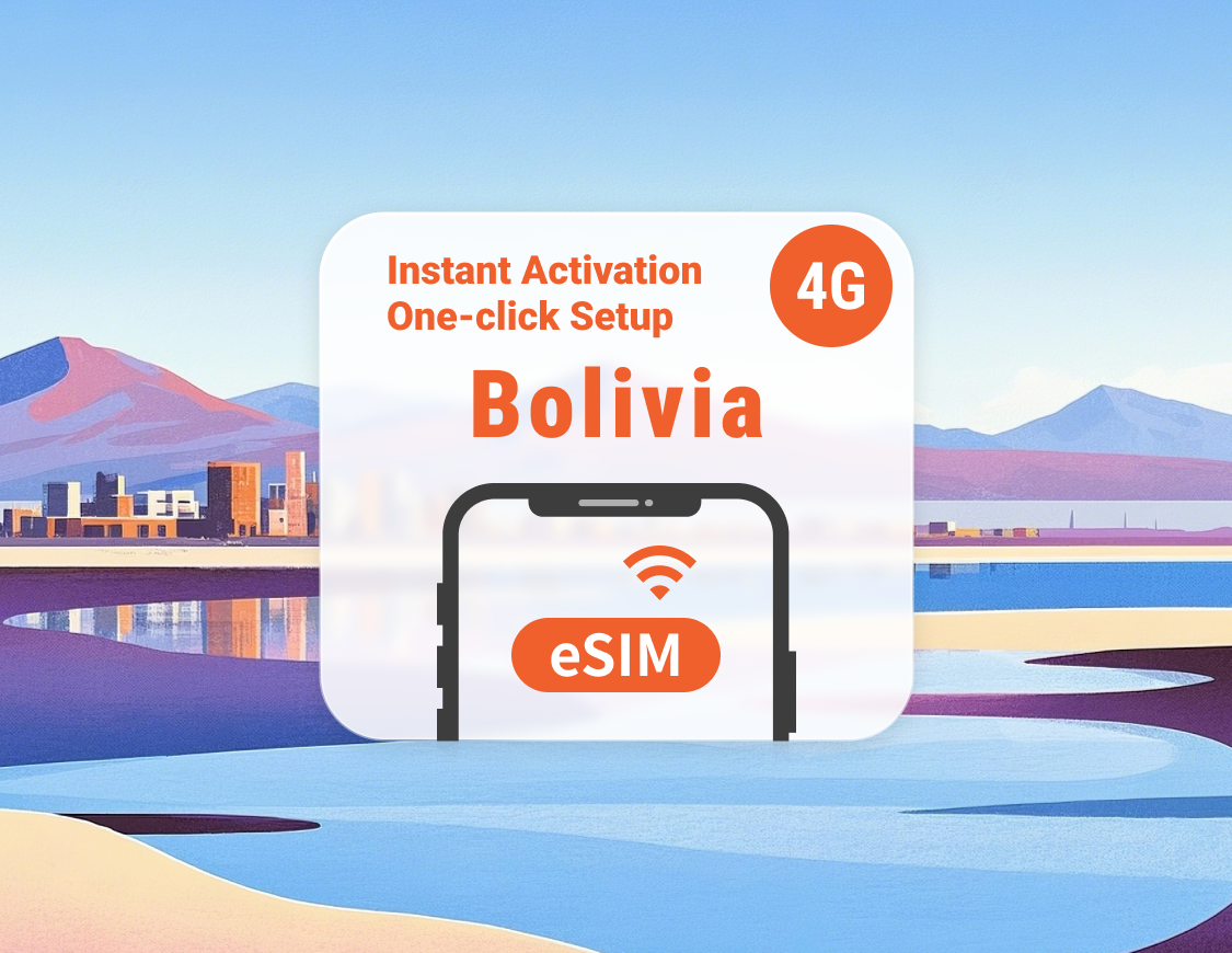 Bolivia eSIM | Ondersteunt ChatGPT & TikTok | 1–30 dagen | Directe QR-code