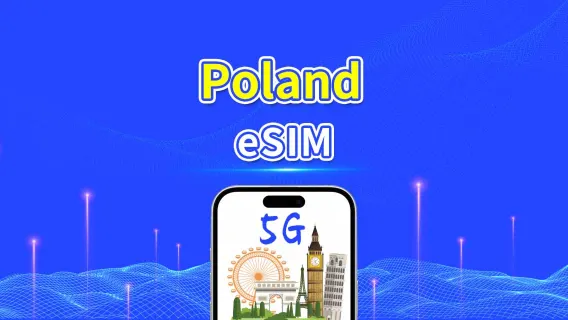 eSIM Pologne | Données haut débit | 5G/4G | Forfait journalier/données | 24 h | 1 à 30 jours | Code QR