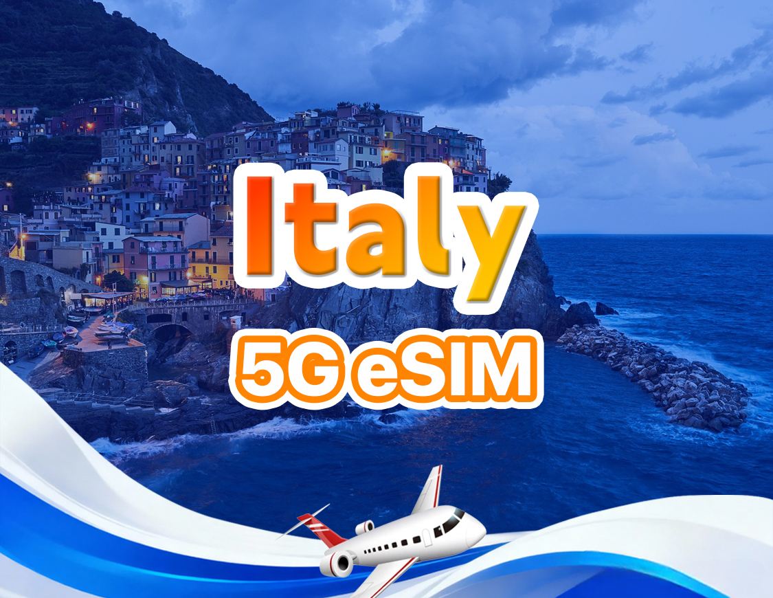 Italy 4G/5G eSIM | Daily package/Total package | 1GB/day-total 30GB | 1-30 days | 24-hour system | QR code