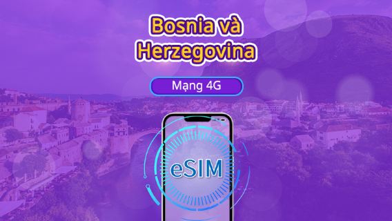 Bosnia và Herzegovina | 4G eSIM | Gói ngày/gói lưu lượng | Hỗ trợ TikTok và ChatGPT | Tính phí theo 24 giờ | 1-30 ngày | Mã QR