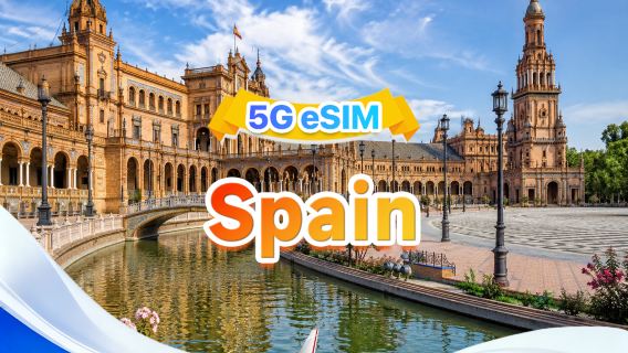 Spain 5G eSIM | Three networks · supports all AI & TikTok | 500MB/day–total 100GB | 1–60 days | 24 hr billing | QR code