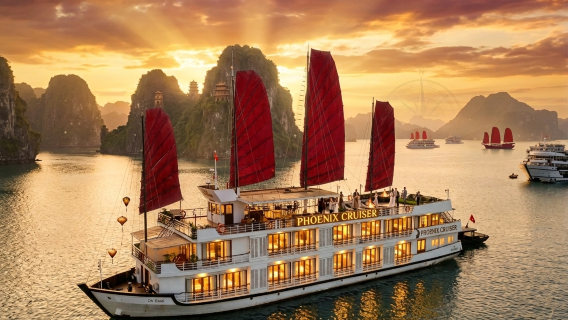 Halong Bay 4 Stars Phoenix Night Cruise - Full Meals, Kayaking, Cave & Island