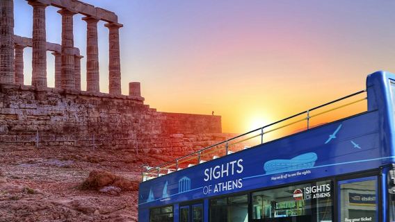 Combo attrazioni di Atene: autobus hop-on hop-off + tour al tramonto di Capo Sunio