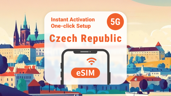 Tsjechië 5G eSIM | Meerdere netwerken | 1–30 dagen | Directe QR-code