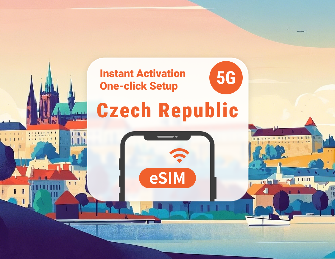 Tsjechië 5G eSIM | Meerdere netwerken | 1–30 dagen | Directe QR-code
