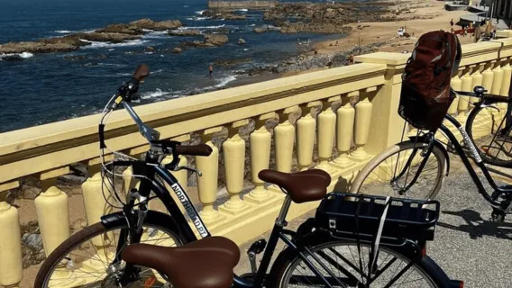 Tour privato in bici elettrica di Porto e degustazione di frutti di mare