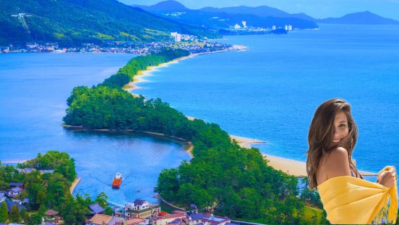 Visite approfondie des secrets de la mer de Kyoto + Téléphérique d'Amanohashidate + Maisons flottantes d'Ine + Croisière dans la baie d'Ine pour nourrir les mouettes