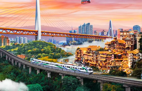 重慶長江索道+輕軌穿樓+洪崖洞民俗風貌區+磁器口1日遊|小童免費