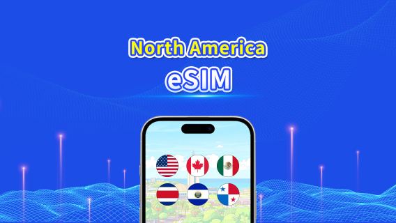 eSIM Norteamérica | 5G/4G | Datos de alta velocidad | Paquete diario/de datos | 24 horas | 1-30 días | Código QR