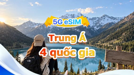 Trung Á 4 nước 5G/4G eSIM | Đa mạng·Hỗ trợ tất cả AI&TikTok | 500MB/ngày - tổng 100GB | Tính phí theo 24 giờ | QR code